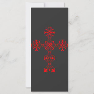 Cruz con Adorno Rojo Arte Decorativo Sagrado