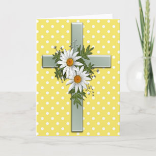 Cruz con la tarjeta de felicitación cristiana