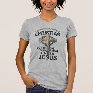 Cruz Cristiana Corona de Espinas Camiseta de Fe Vi