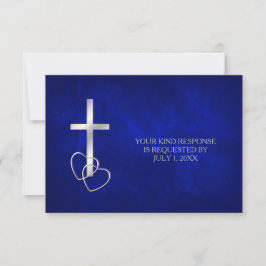 Cruz Cristiana de Plata Azul RSVP