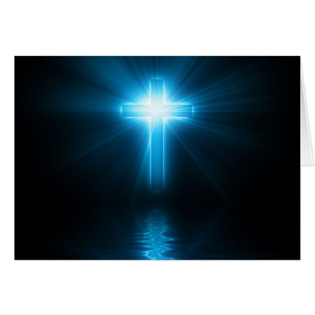 Cruz cristiana en luz azul (Anverso (Horizontal))