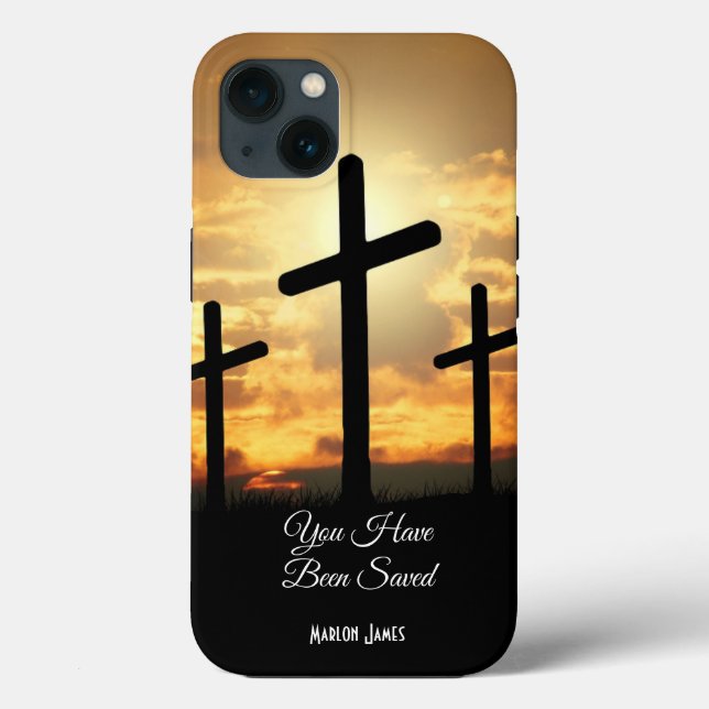 Cruz cristiana personalizada para iPhone 13 Funda (Reverso )