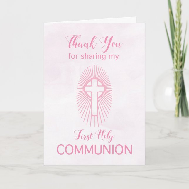 Cruz de Comunión Rosa Rayos de Agradecimiento (Anverso)