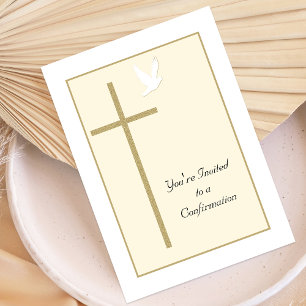 Cruz de invitación de confirmación y palo