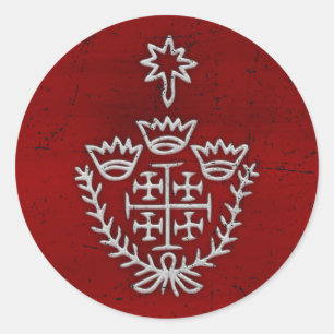 Cruz de Jerusalén peregrinación tatuaje sello rojo