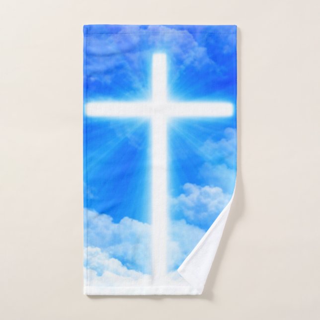 Cruz de la Luz Jesucristo Personalizable Cristiano (Toalla de mano)