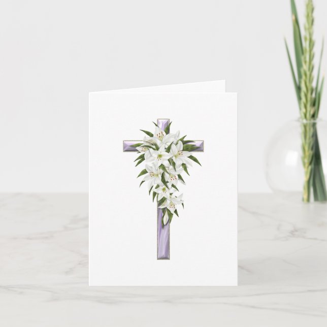 Cruz de Lavanda con Lilis Tarjeta de Nota de Ocasi (Anverso)