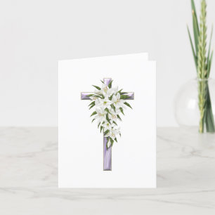 Cruz de Lavanda con Lilis Tarjeta de Nota de Ocasi