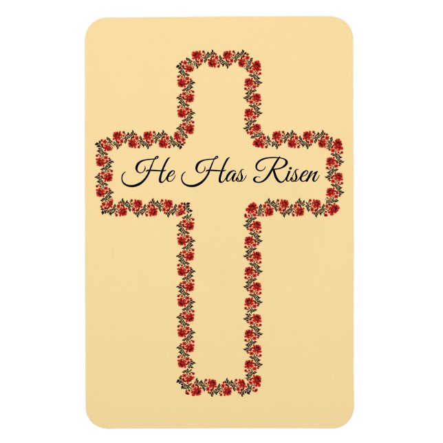 Cruz de Pascua de Rosa Flexible Imán de Foto (Vertical)