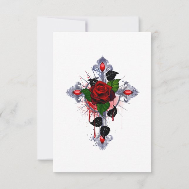 Cruz de Plata con una Rosa Roja (Anverso)