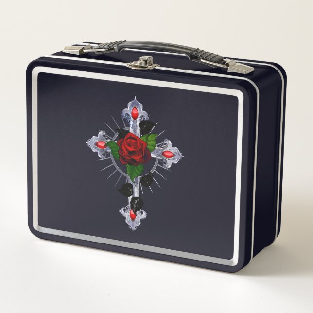 Cruz de Plata con una Rosa Roja (Anverso)