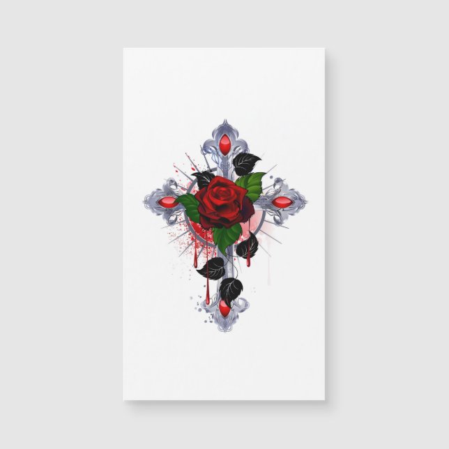 Cruz de Plata con una Rosa Roja (Anverso)