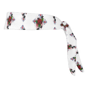 Cruz de Plata con una Rosa Roja