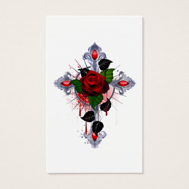 Cruz de Plata con una Rosa Roja (Anverso)