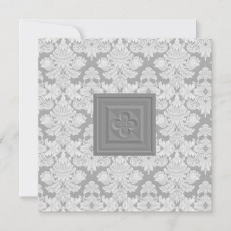Cruz de Quatrefoil y invitación gris del boda del