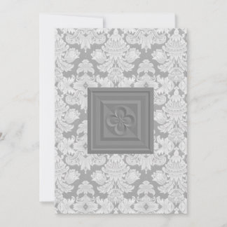 Cruz de Quatrefoil y invitación gris del boda del