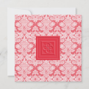 Cruz de Quatrefoil y invitación roja del boda del