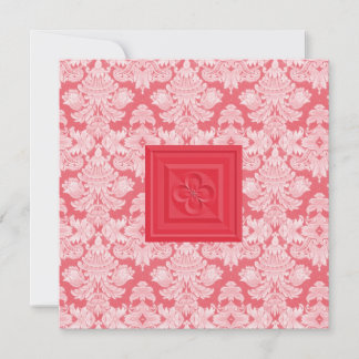 Cruz de Quatrefoil y invitación roja del boda del