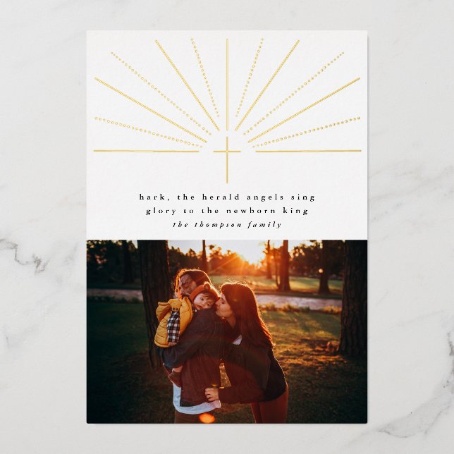 Cruz de Relieve metalizado de tarjetas de fotos de (Anverso)