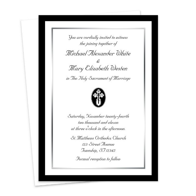 Cruz de San Olga - Invitaciones a la boda ortodoxa (St. Olga Cross - Orthodox Wedding Invitations at Ammia's Orthodox Online Store on Zazzle. )