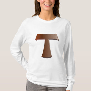 Cruz de Tau y camiseta de caoba del rezo
