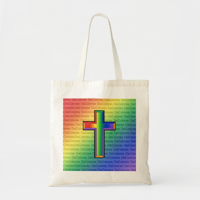 Cruz del arco iris con la bolsa de asas del (Frente)
