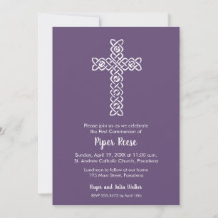 Cruz en el Bautismo Morado Oscuro, Invitación a la
