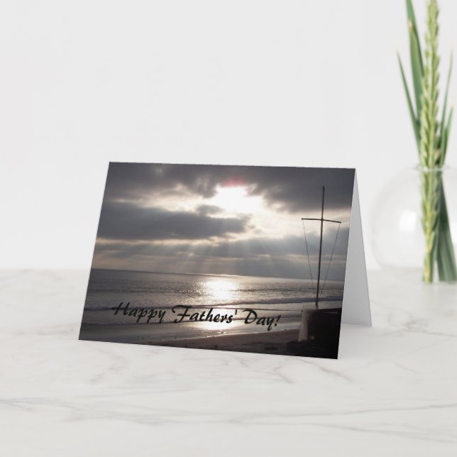Cruz en la tarjeta del día de padres de la playa (Anverso)