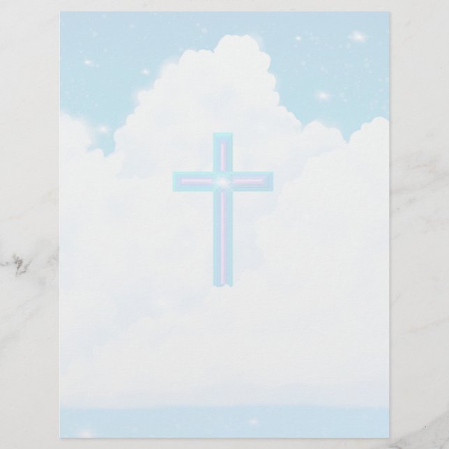Cruz en las nubes - Hoja de estantería de 8,5" x 1 (Anverso)