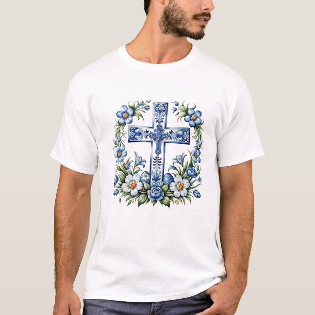 Cruz Fiel: la Inspiradora camiseta de Jesús" (Anverso)