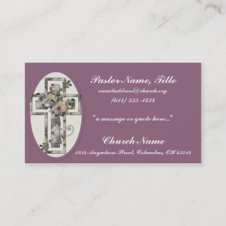 Cruz floral hermosa en tarjetas de visita de
