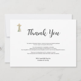 Cruz Floral Simple de Duelo Funeral Agradecimiento