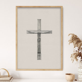 Cruz Minimalista, Arte de Jesús, Arte de Pared de 