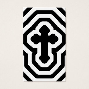 Cruz Ornate Blanco y Negro con franjas concéntrica
