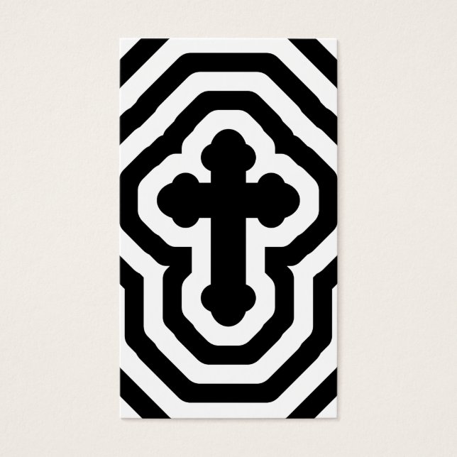 Cruz Ornate Blanco y Negro con franjas concéntrica (Frente)