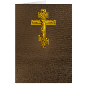 Cruz ortodoxa rusa de oro