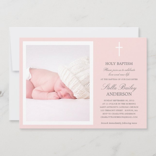 CRUZ ROSA | INVITACIONES DE BAUTISMO (Anverso)