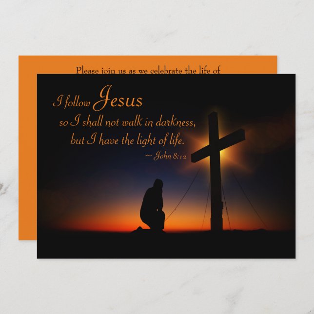 Cruz Santa en la Invitación del Servicio Memorial  (Anverso / Reverso)