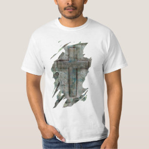 cruz sólida de roca, camisetas cristianos, diseños