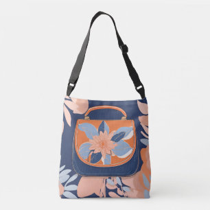 Cruzado Bolso Azul Naranja Tropical arte de IA