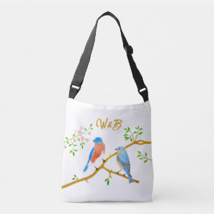 Cruzado Bolso bandolera Bluebirds blanco tote