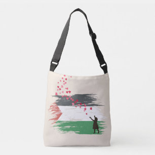 Cruzado Bolso bandolera con bandera palestina angustiada