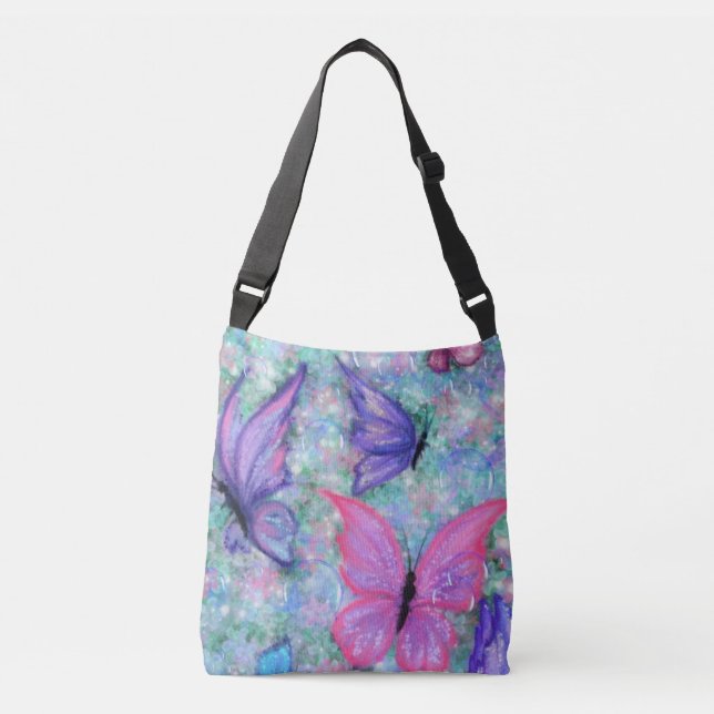 Cruzado Bolso bandolera con mariposas (Anverso)