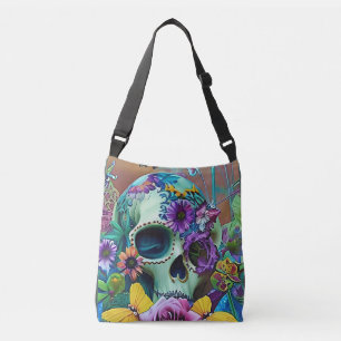 Cruzado bolso de aleta de cráneo floral