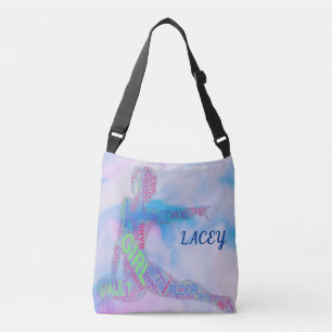 Cruzado Bolso de Gymnastics Tote con nombre personalizado.