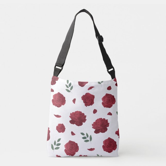 Cruzado Bolso de hombro con estampado de rosas | Bolso tot (Anverso)