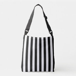 Cruzado bolso de hombro rayado blanco y negro