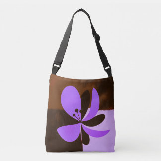 Cruzado Bolso de mano floral morado – Diseño de flores mod