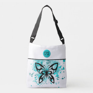 Cruzado Bolso de mano personalizado de mariposa blanca acu
