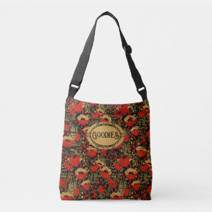 Cruzado Bolso de mano vintage de madera rústica roja amapo